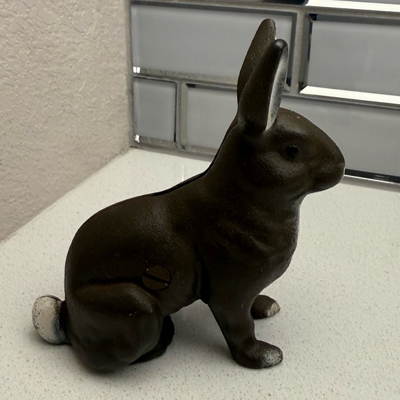 Vintage Cast Iron Bunny Jack Rabbit Slotted Coin Bank - Picture 5 of 13